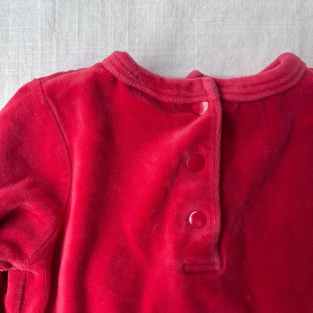 MK Bright Future Vintage Y2K Baby Velour Swing Top 6-9M Pink Floral Long Sleeve